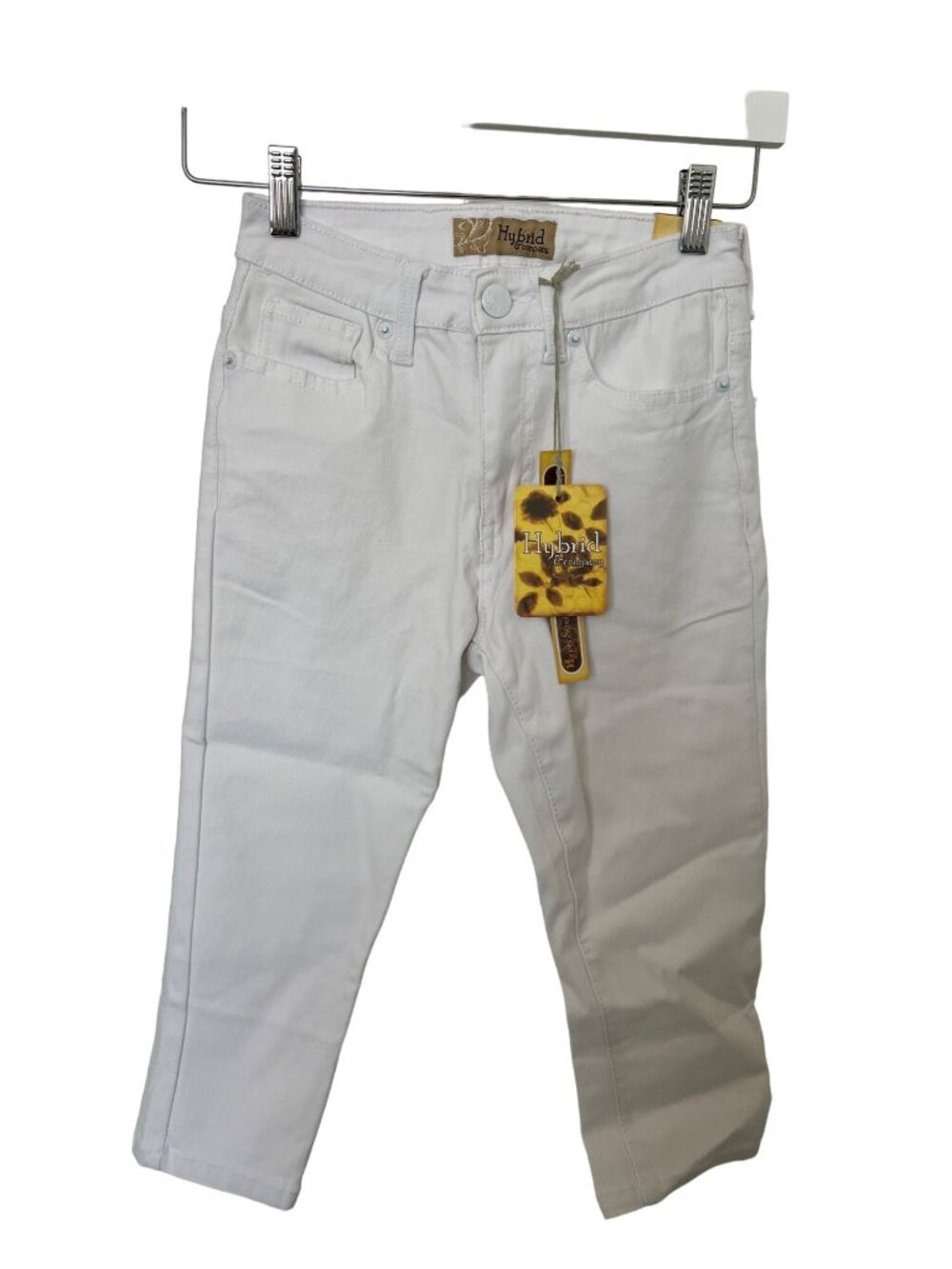 Hybrid & Company Stretch Capri Pants White